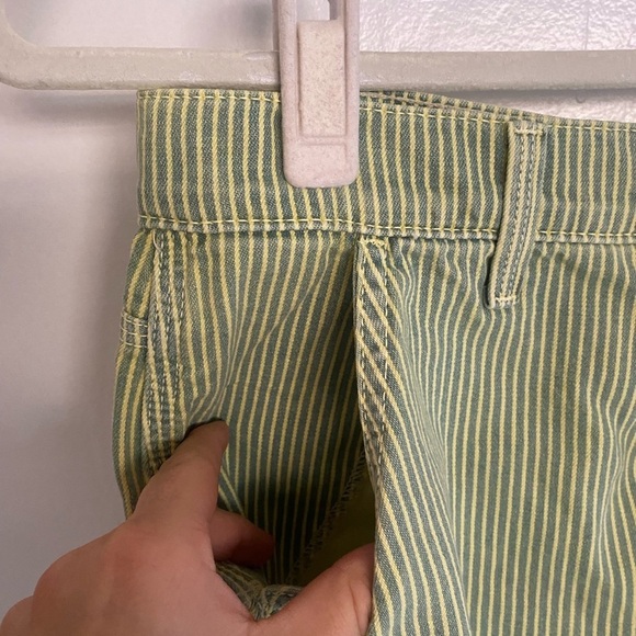 MOTHER Rainbow Choo Choo Lemon Drop High Waist Utility Fray Denim Shorts Size 28 - Picture 7 of 14